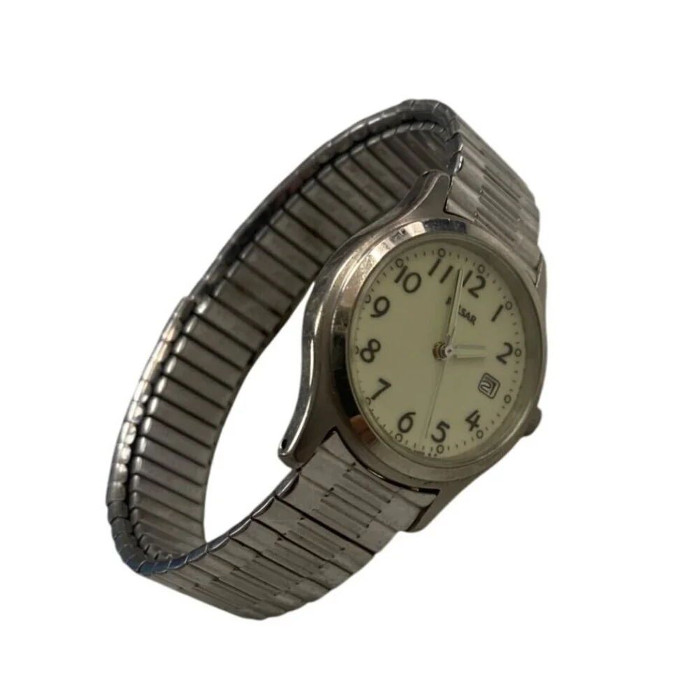 Vintage Pulsar Women's Watch Stretch Band Silver - Picture 2 of 9